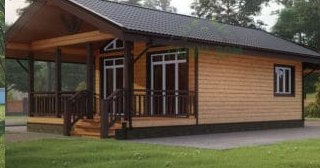 Проект одноэтажного дома из бруса с террасой - Строительство в Дедовске от Строй-Ддв от 133068 руб.